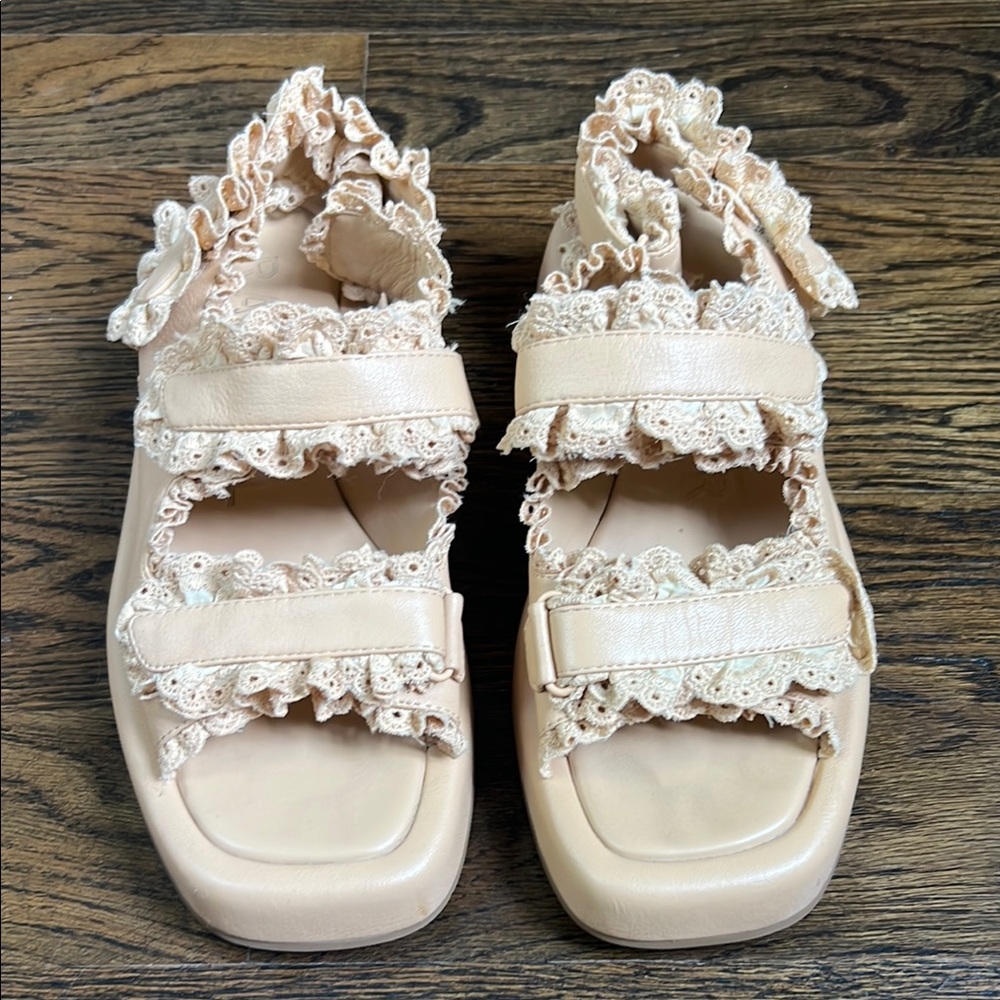 Loeffler Randall Blaise Leather Platform Sandals Size 9.5